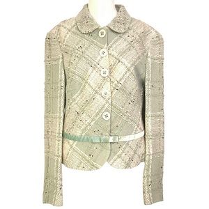 Rena Lange Tweed Jacket Blazer - Size M